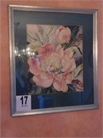 Matted and framed floral print 26x30