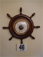 14” ship wheel barometer