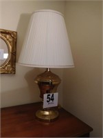 29”metal brass lamp with shade