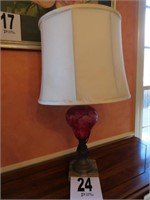 24” tall lamp with shade and marble base