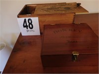 2 wooden George Dickel boxes 8x12 and 8.5 x 8.5