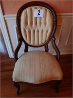 Victorian parlor chair with walnut frame