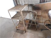 3 tier rolling metal cart - wire two tier plant
