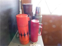 Vintage Aladdin & Stanley thermos w/ leather case