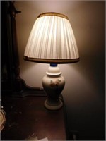 Pair of vanity lamps with pleated shades, 18"