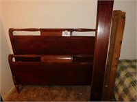 Full size bed, complete, interesting 1940s