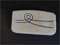 Pearl like beaded purse - funky plastic beaded