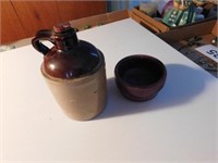 Small crock jug, 6" tall - bowl