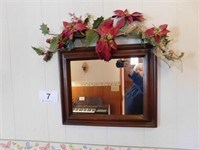 Small wall mirror, 19 x 15 - floral swag - 10