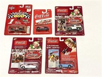 Lot of Five Johnny Lightning Coca-Cola Cars