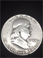 1954 Franklin Half Dollar - 90% Silver