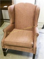 Wing back chair w/ wooden base