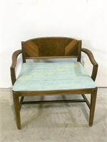 Dark wood wide vanity chair
