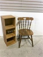 Wooden chair and shelf
