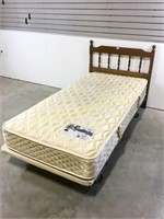 Twin headboard and frame with mattress