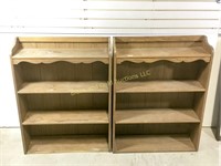2 wooden shelves