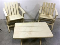 Great Retro Wood Patio Table and Chairs