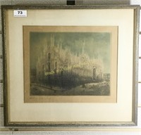 Matted, signed Milan, Italy print