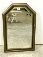 Wooden framed wall hanging mirror