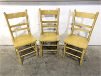 Lot Of Three Painted Straight Chairs