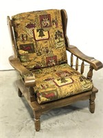 Retro 1970s Maple Armchair with Cushions