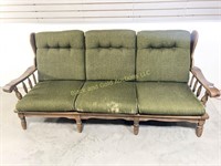Retro 1970s Maple Upholstered Sofa