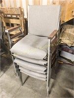 Lot of Six Globe Furniture Gray Stacking Chairs