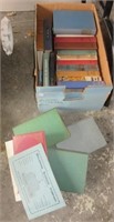 Box of vintage books including Robinson Curuso,