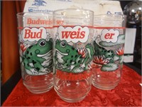 Budweiser Frogs Glass Set of 8 Glasses