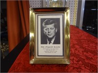 Framed John Fitzgerald Kennedy Prayer Card 3x5