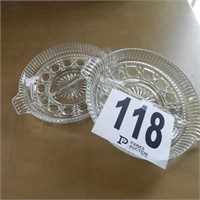 2 8.5" DIVIDED GLASS DISHES