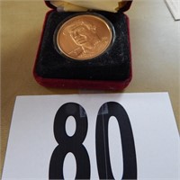 MICKEY MANTLE BRONZE MINT COIN, WITH CASE AND