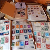BOX OF ASSORTED STAMP COLLECTIONS IN BOOKS