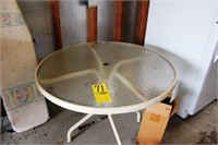 small glass top outdoor table