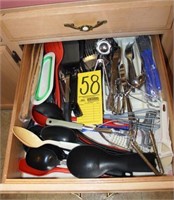 drawer of kitchen utensils, etc.