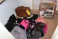 large assortment of purses