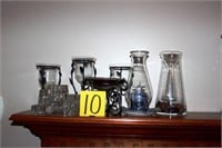 collection of small glass holders, decorative