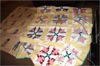 two vintage quilts, Dutch Boy and Flower Garden
