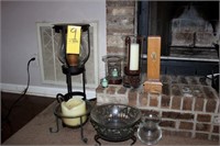 selection of glass candle holders as shown