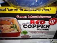 Red copper 10" Square Pan with Fry Basket