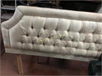 White Chesterfield style 5ft Fabric Headboard
