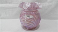 Fenton Pink Carnival Caprice Vase
