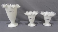 Fenton Silver Crest Vases 6" & 4" and