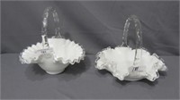 Fenton Silver Crest Lot of Two 7" Baskets