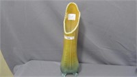 Fenton Aquamarine 3 Footed Draped Vase 13 1/2"