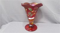 Fenton Red Stretch 8" Carnival Vase HP