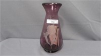 Fenton Purple Touch of Sand Iris Coll. Vase 7"