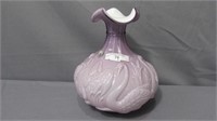Fenton Lilac Swan Cased Vase