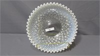 Fenton French Opalescent Hobnail Lace Diamond Dish