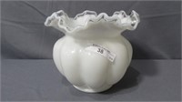 Fenton Crystal Crest Melon Vase 5"